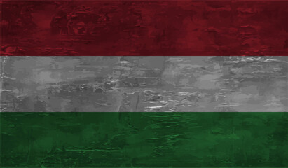 Hungary grunge, old, scratched style flag