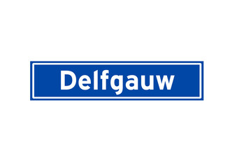 Delfgauw isolated Dutch place name sign. City sign from the Netherlands.