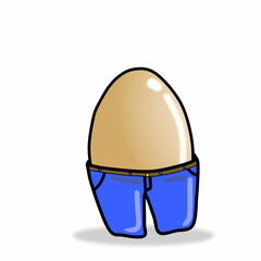Cute egg character vector template design illustration