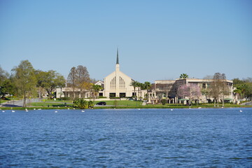 Spring of Lake Morton at city center of lakeland Florida	