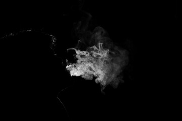 Smoke against black background