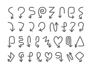 Set of arrow with different shape.