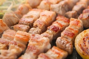 삼겹살 한국음식 Pork belly samgyeopsal