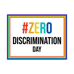 Fototapeta premium zero discrimination day vector poster rainbow color
