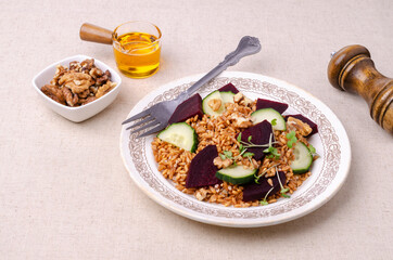 Wheat with vegetables