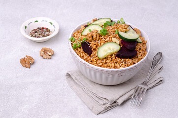 Wheat with vegetables