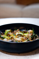 Vegetarian gnocchi plated dish