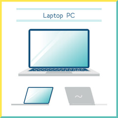 ノートパソコンのシンプルなベクターイラスト