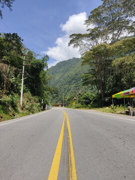 Landscape of jungle road in Peru (Chanchamayo, Peru)