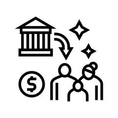 social benefits line icon vector. social benefits sign. isolated contour symbol black illustration