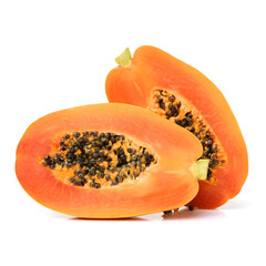 Papaya fruit isolated on a white background