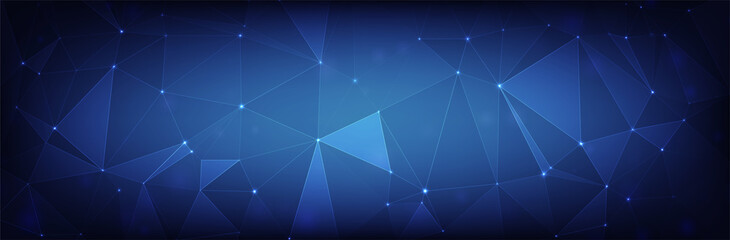Abstract blue background. Low poly structure. Thin line triangles. Futuristic vector illustration
