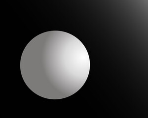 White Moon Vector Isolated on Black