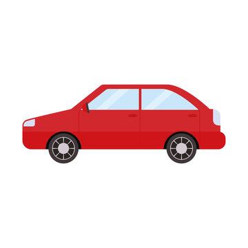 red car on a white background