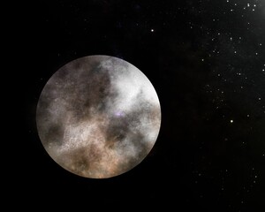 Rugged Lonely Moon in the Cosmos 