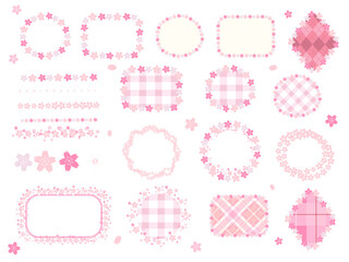 桜の花びらのフレームセット