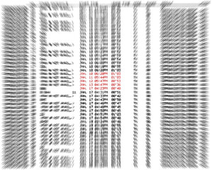 Obraz premium printed fax spreadsheet isolated on white background, facsimile closeup diversity