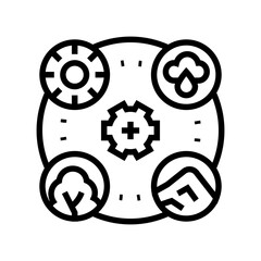 planet ecosystem line icon vector. planet ecosystem sign. isolated contour symbol black illustration