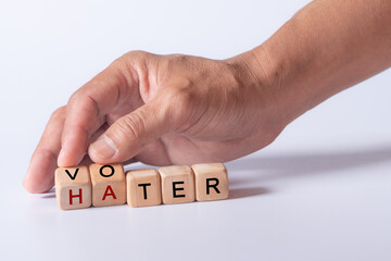 hand holding dice with text for illustration of 