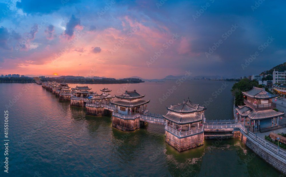 Wall mural Night view of Guangji Bridge, Chaozhou City, Guangdong Province, China