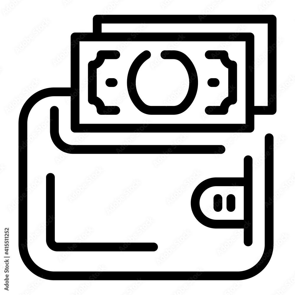 Poster wallet dollar icon. outline wallet dollar vector icon for web design isolated on white background