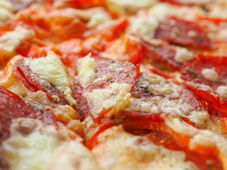 Appetizing pizza close up. Italian Cuisine