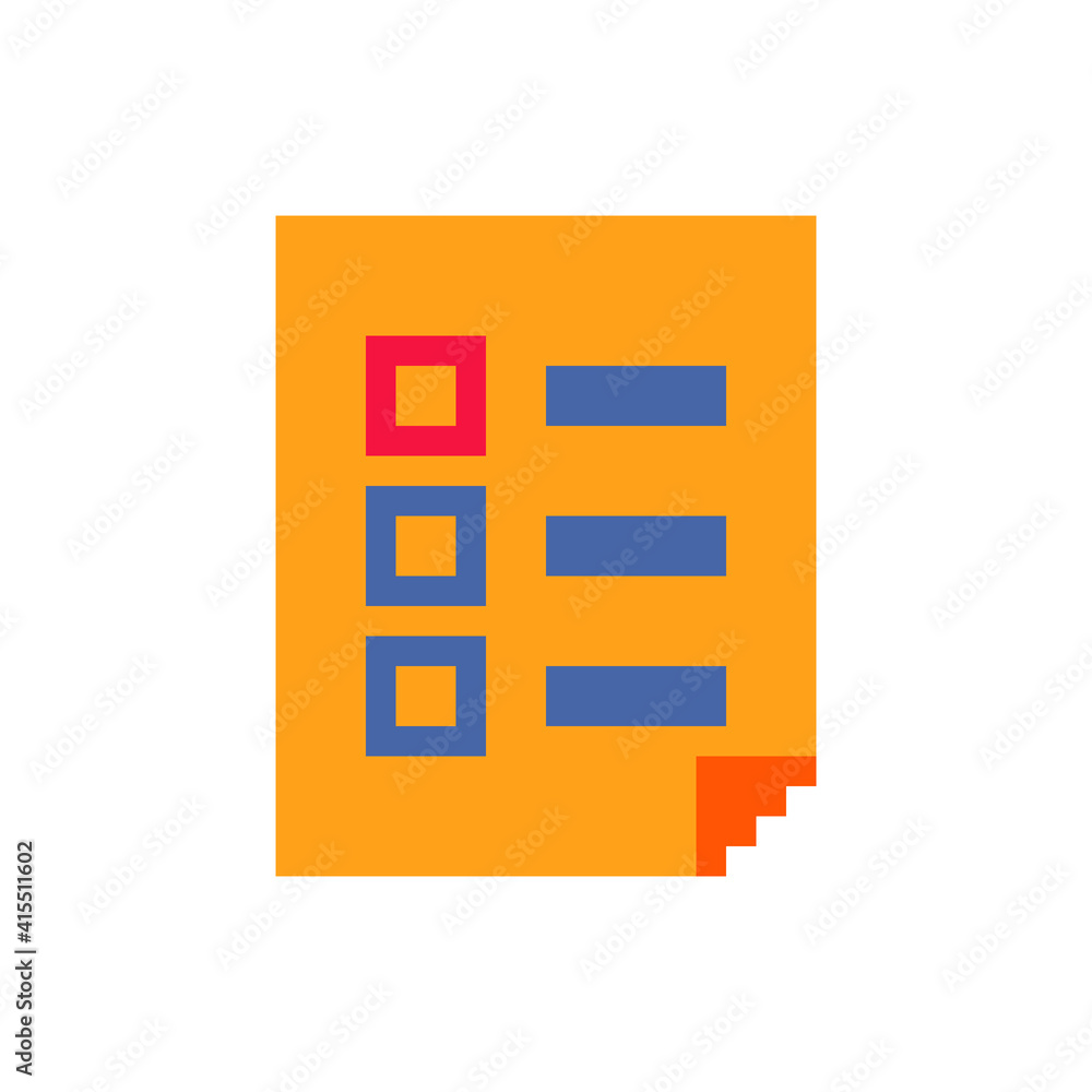 Poster document icon. pixel art style. 8-bit. isolated vector illustration for graphic and web design.