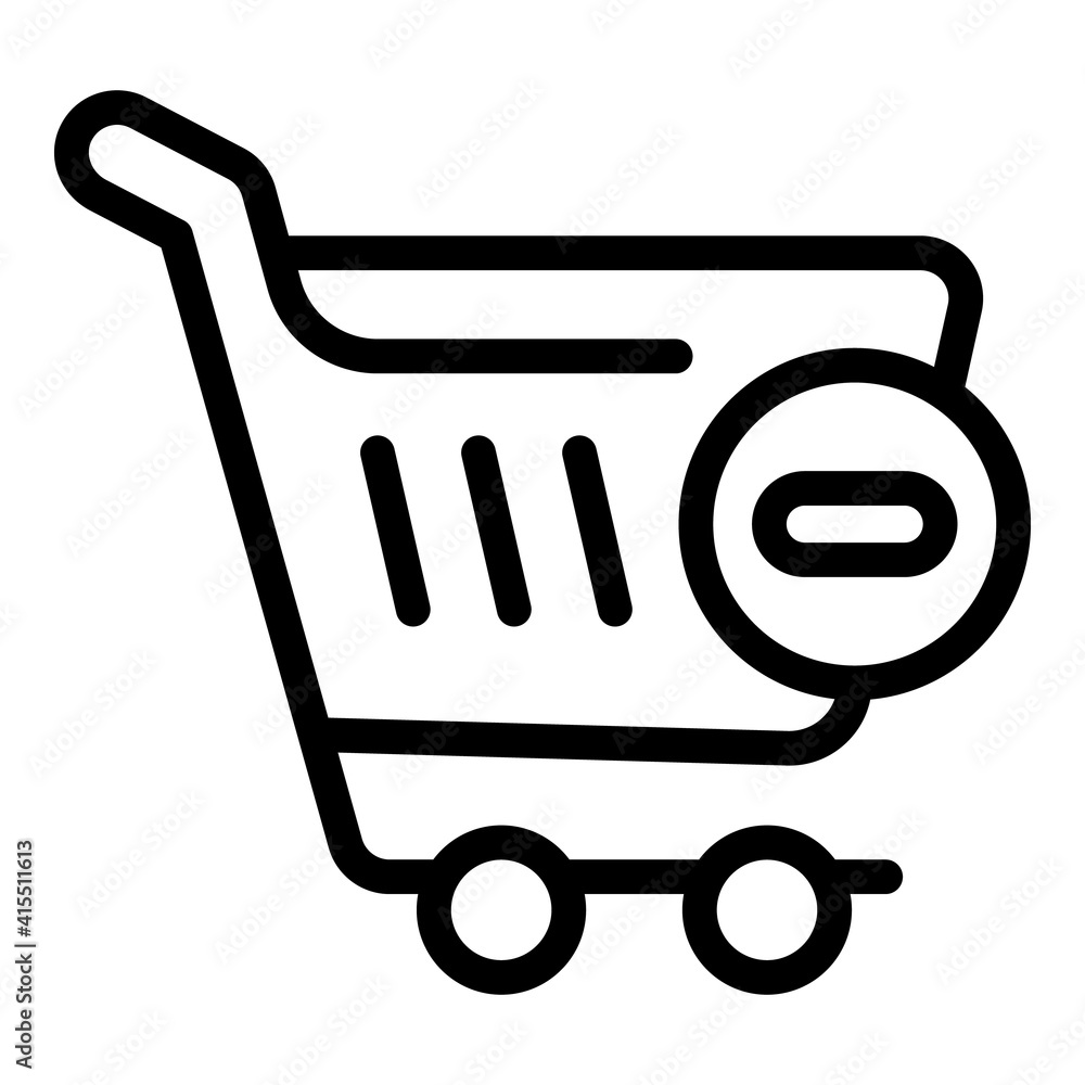 Poster remove from cart icon. outline remove from cart vector icon for web design isolated on white backgro
