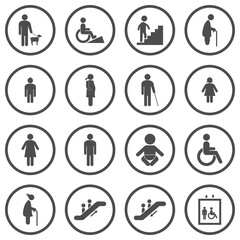 accessibility icon set public facilities icon set vector sign symbol