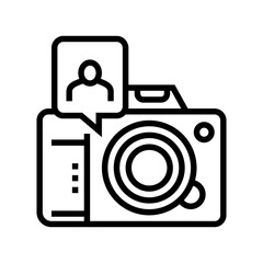 non-recognition face id because of eye patch and facial mask line icon vector. non-recognition face id because of eye patch and facial mask sign. isolated contour symbol black illustration