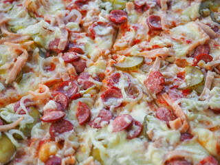 Appetizing pizza close up. Italian Cuisine