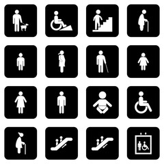 accessibility icon set public facilities icon set vector sign symbol