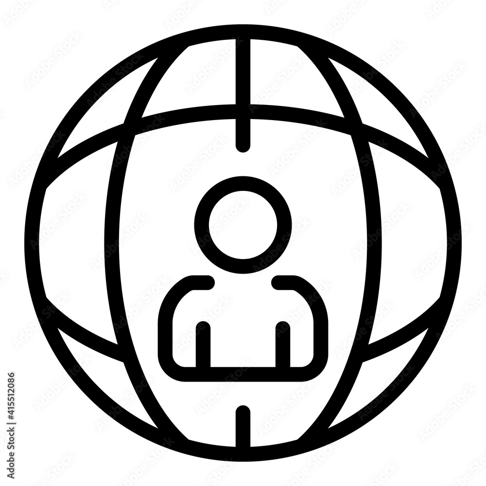 Poster global social project icon. outline global social project vector icon for web design isolated on whi