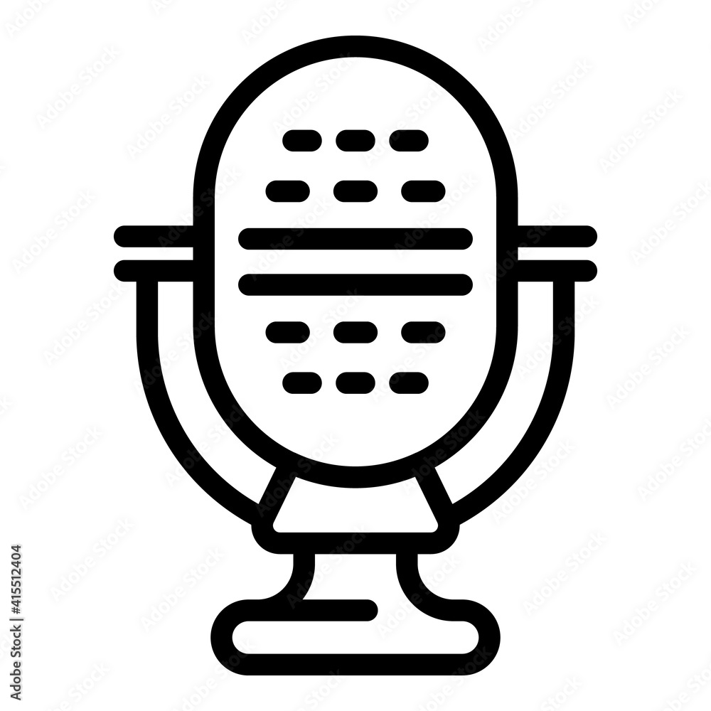 Poster record microphone icon. outline record microphone vector icon for web design isolated on white backg