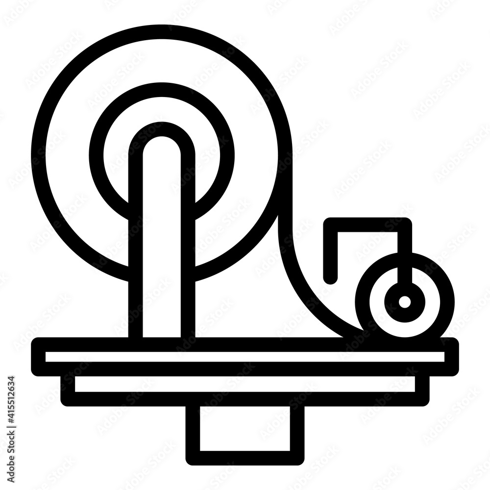 Poster paper production machine icon. outline paper production machine vector icon for web design isolated 
