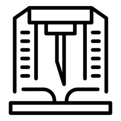 Paper production industry icon. Outline paper production industry vector icon for web design isolated on white background