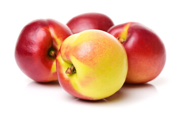 ripe ripe nectarine on white background