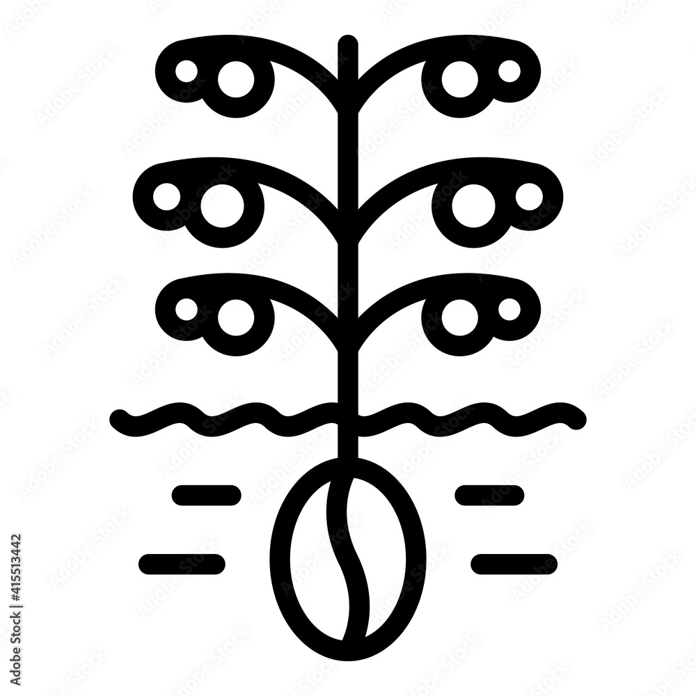 Aufkleber coffee tree icon. outline coffee tree vector icon for web design isolated on white background