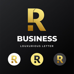 Premium luxury letter initial R logo template design