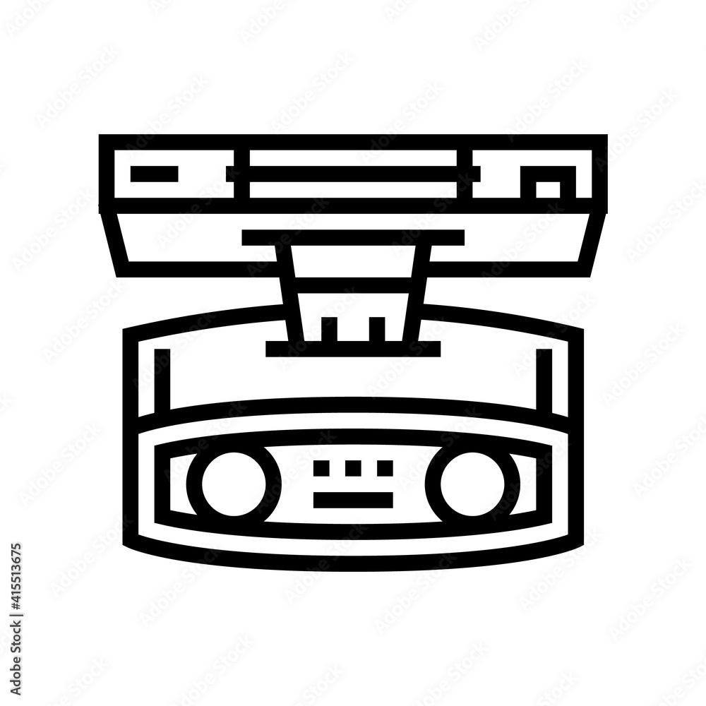 Poster 3d camera with face id technology line icon vector. 3d camera with face id technology sign. isolated
