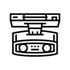 3d camera with face id technology line icon vector. 3d camera with face id technology sign. isolated contour symbol black illustration