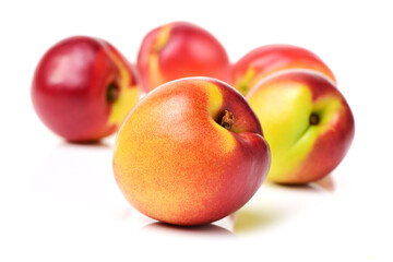 ripe ripe nectarine on white background