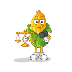 corn lawyer cartoon. cartoon mascot vector