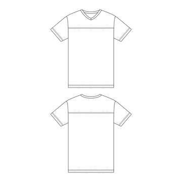Template v- neck football jersey vector illustration flat sketch design outline