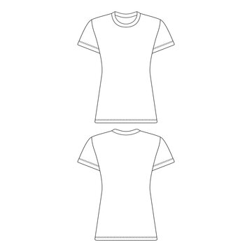 recommend clip art: Template t-shirt women vector illustration flat sketch design outline
