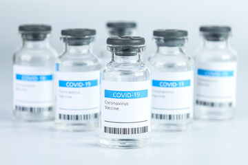 Coronavirus Vaccine bottle Corona Virus COVID-19 Covid vaccines syringe.