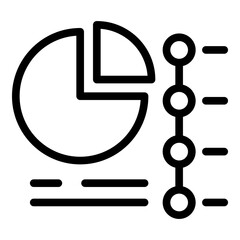 Marketing mix pie icon. Outline marketing mix pie vector icon for web design isolated on white background