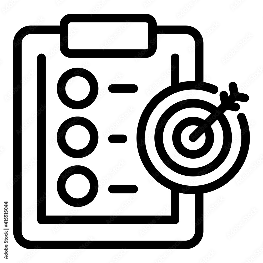 Poster target checklist icon. outline target checklist vector icon for web design isolated on white backgro