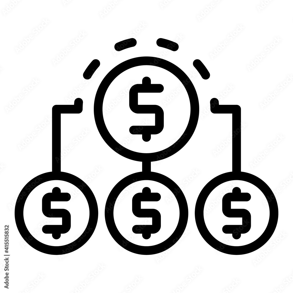 Poster money segmentation icon. outline money segmentation vector icon for web design isolated on white bac