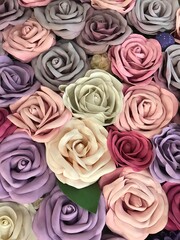 bouquet of roses rose  from textiles